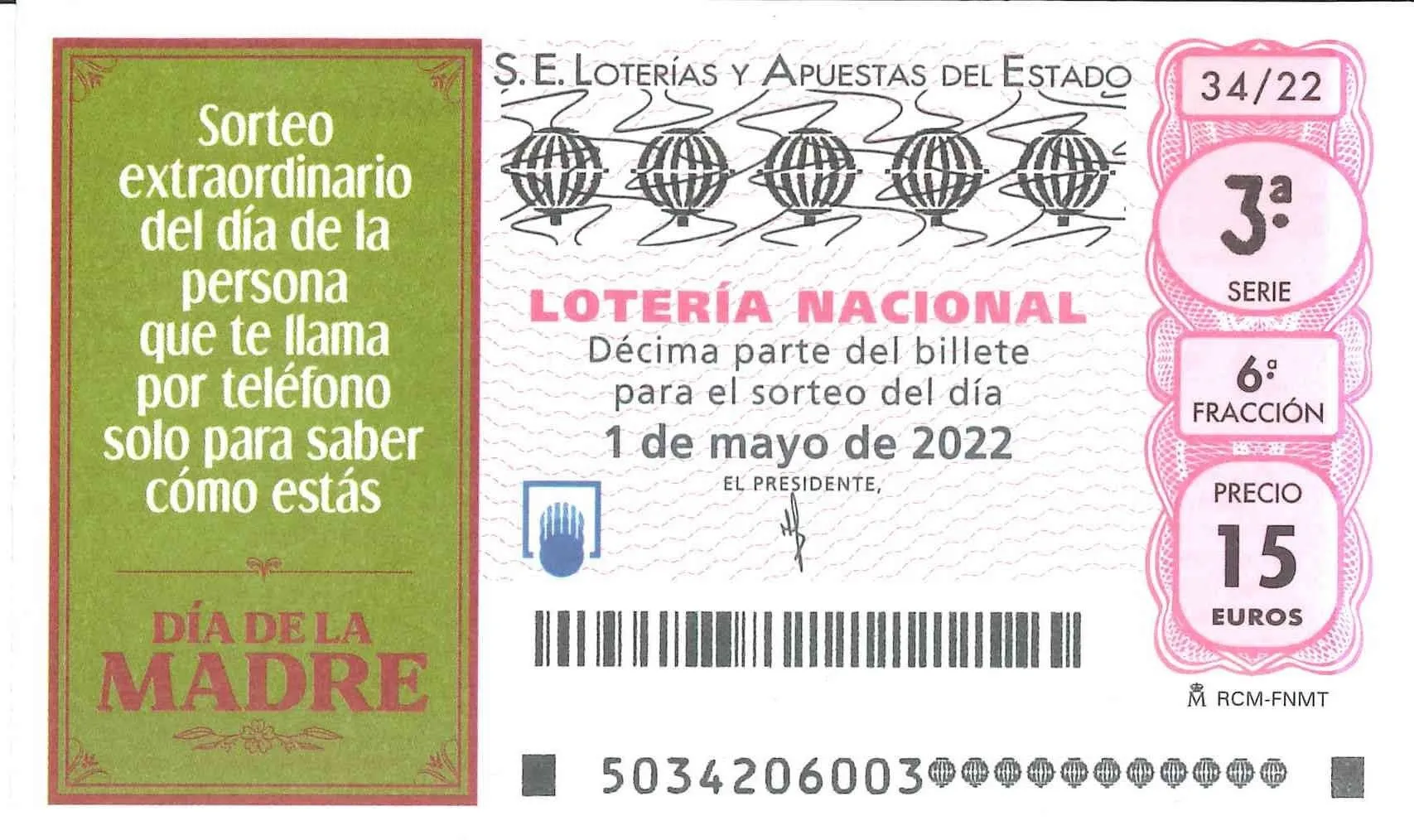El Gordo Mothers Day Ticket Free Online Play Lottery